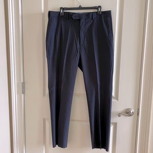Roundtree & Yorke travelSMART flat front pant, 36x30, blue w/pattern